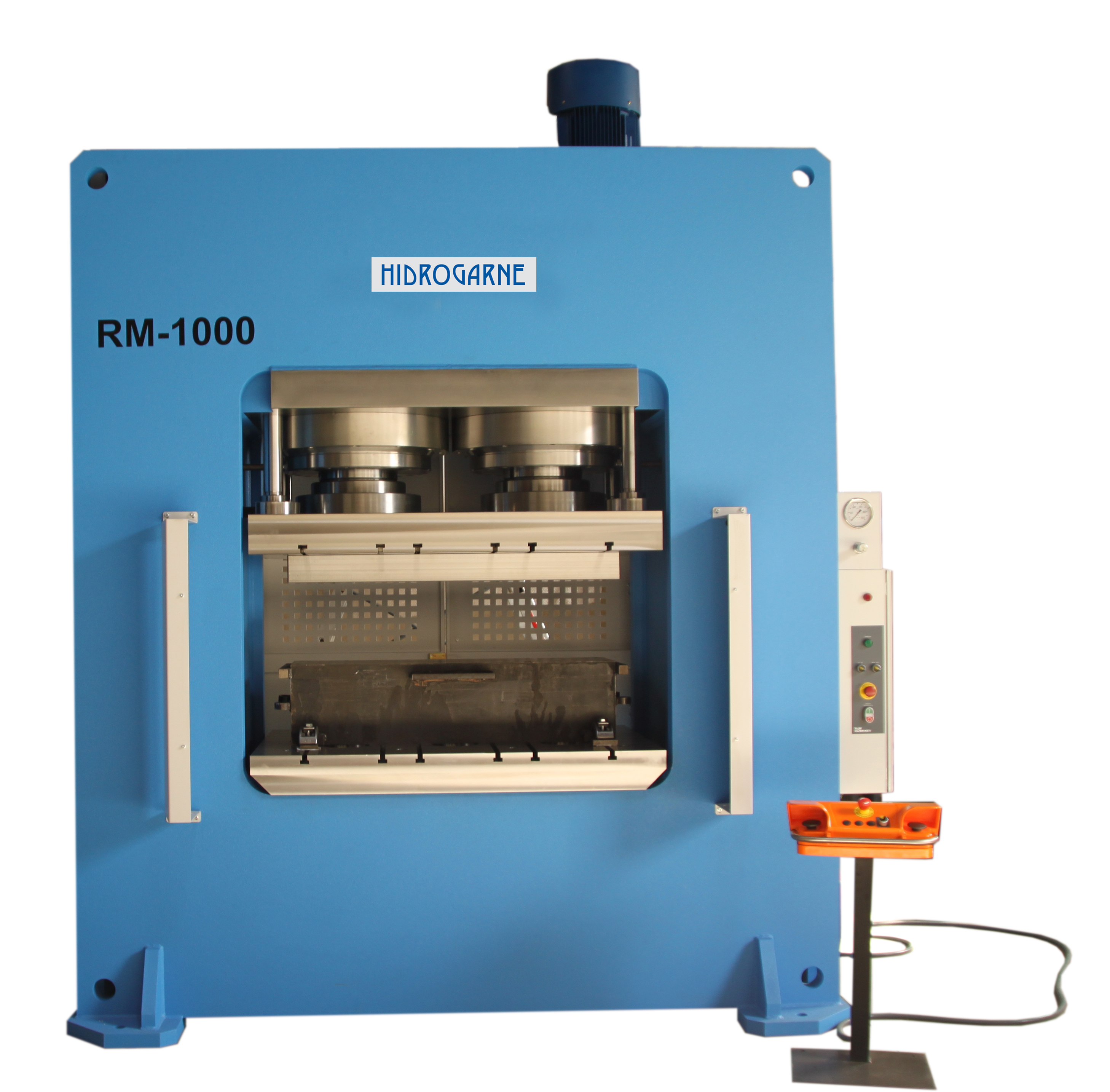 Motorized hydraulic presses with a solid-arch monoblock: R series RM 1000- E