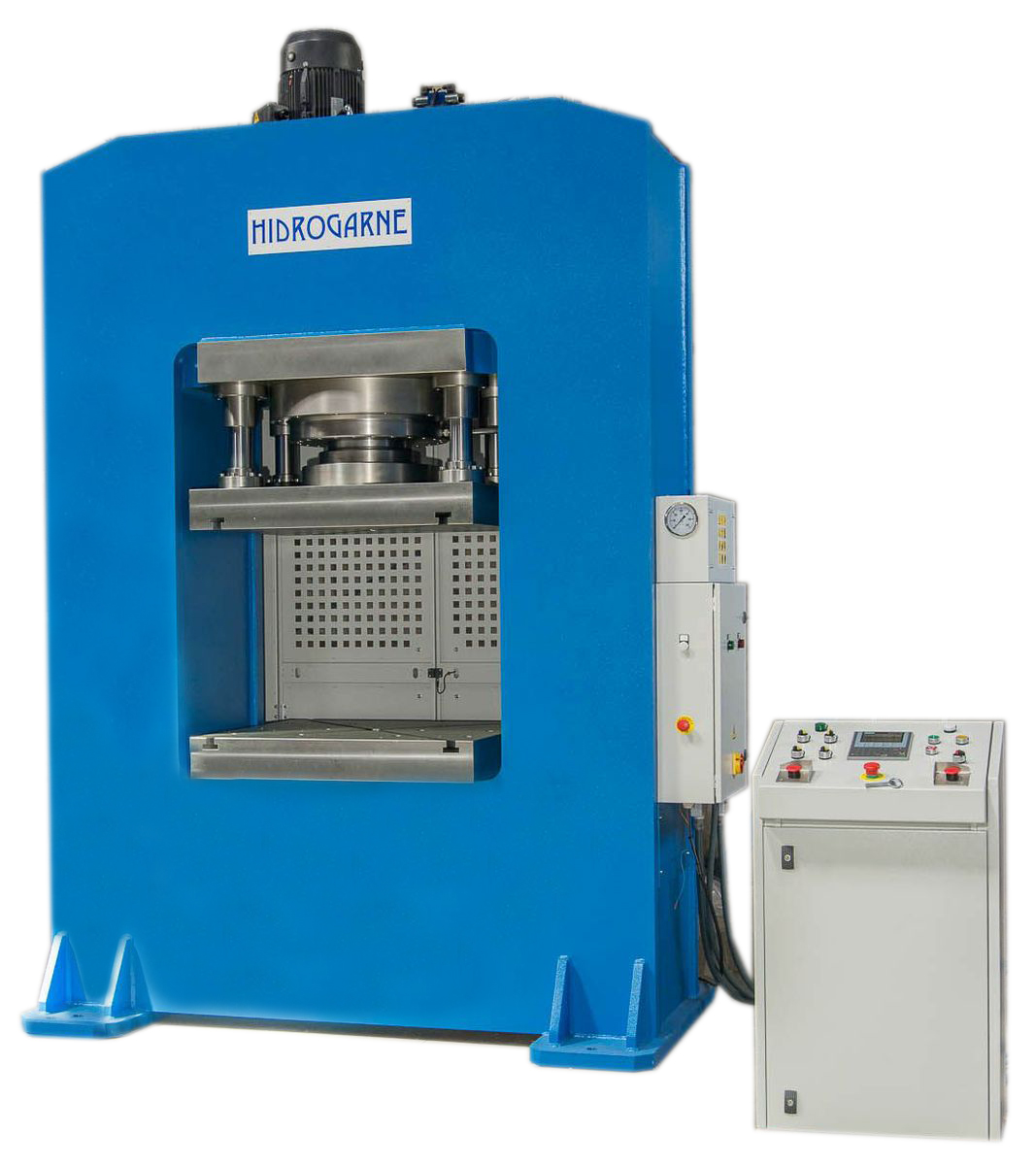 Motorized hydraulic presses with a solid-arch monoblock: R series RM 500- E